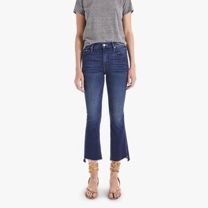 Mother The Insider Crop Step Fray Blue Jeans Tongue in Chic Wash Size 26